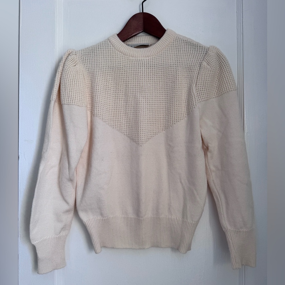 Vintage Andrew St. John Cream Knit Pullover Sweater. Medium